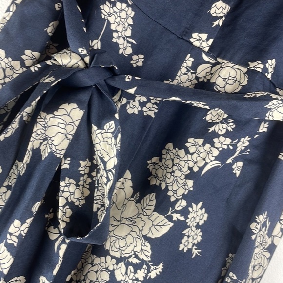 NEW Rebecca Taylor Gabrielle Floral Puff-Sleeve Jumpsuit Navy & Beige Sz 2 - Picture 6 of 15